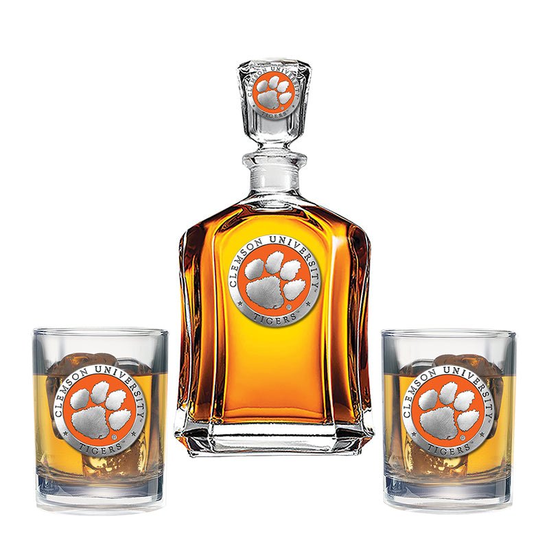 Clemson Tigers Capitol Decanter with 2 Glasses