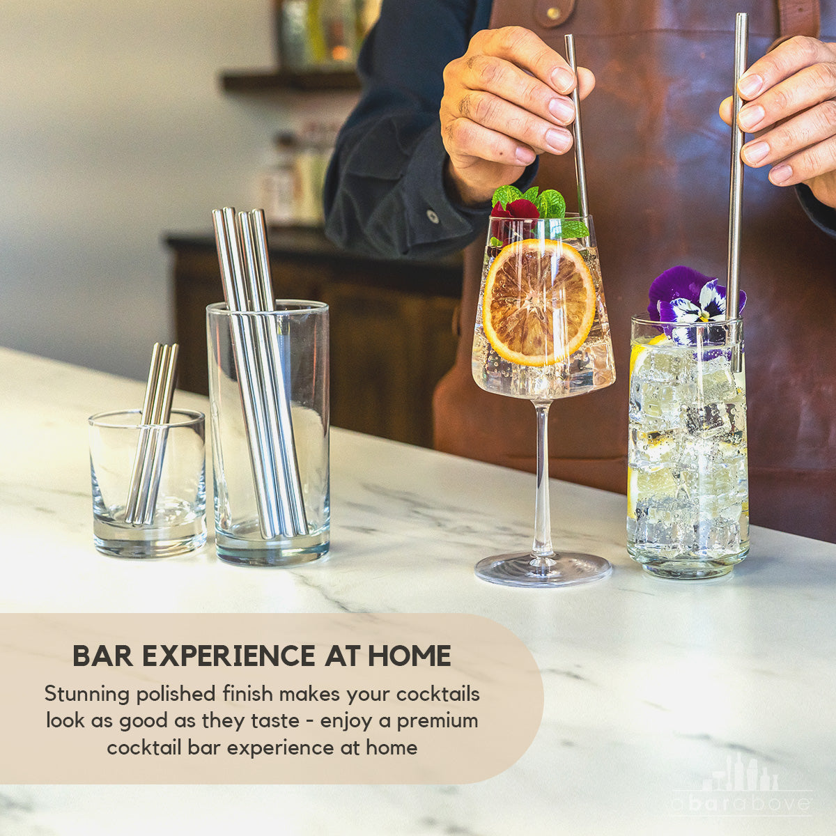 Gold Metal Cocktail Straws