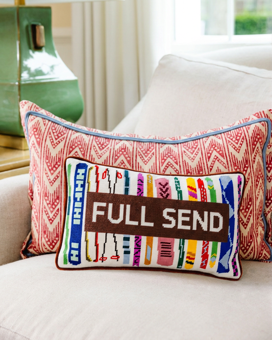 Full Send Needlepoint Pillow