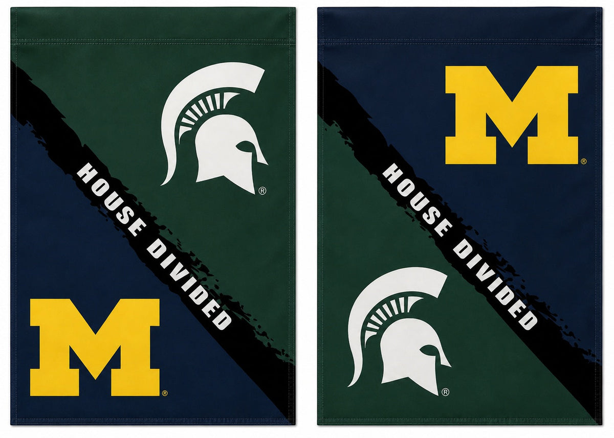 House Divided Michigan Michigan State Spartans Flag - 2 Sided 3x5