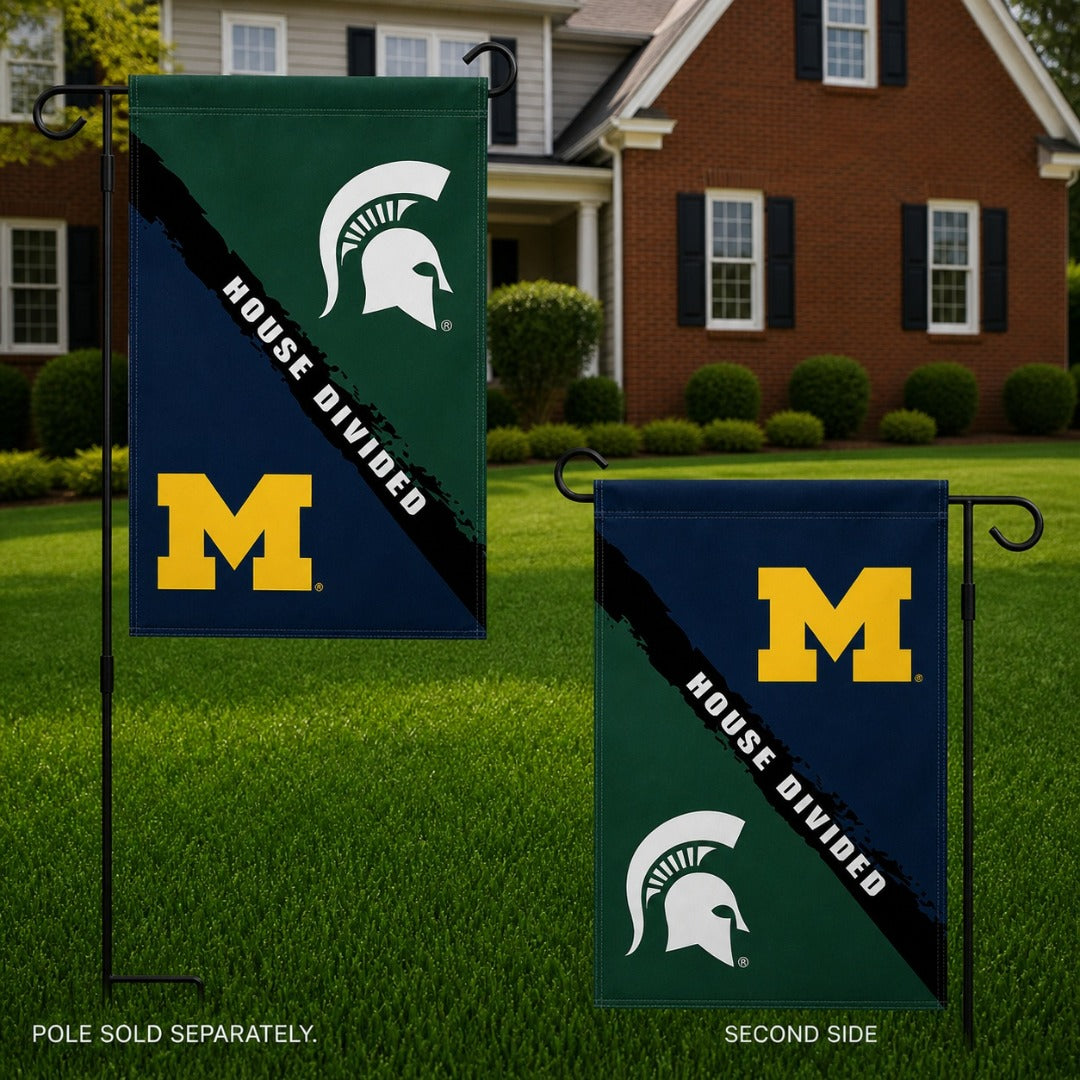 House Divided Michigan Michigan State Spartans Flag - 2 Sided 3x5
