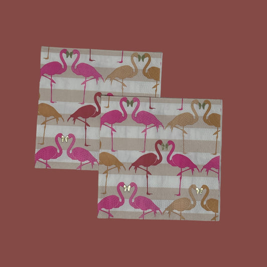 Flamingo Decoupage Napkins | Guest Size 3-Ply Paper Napkins for Crafts & Décor