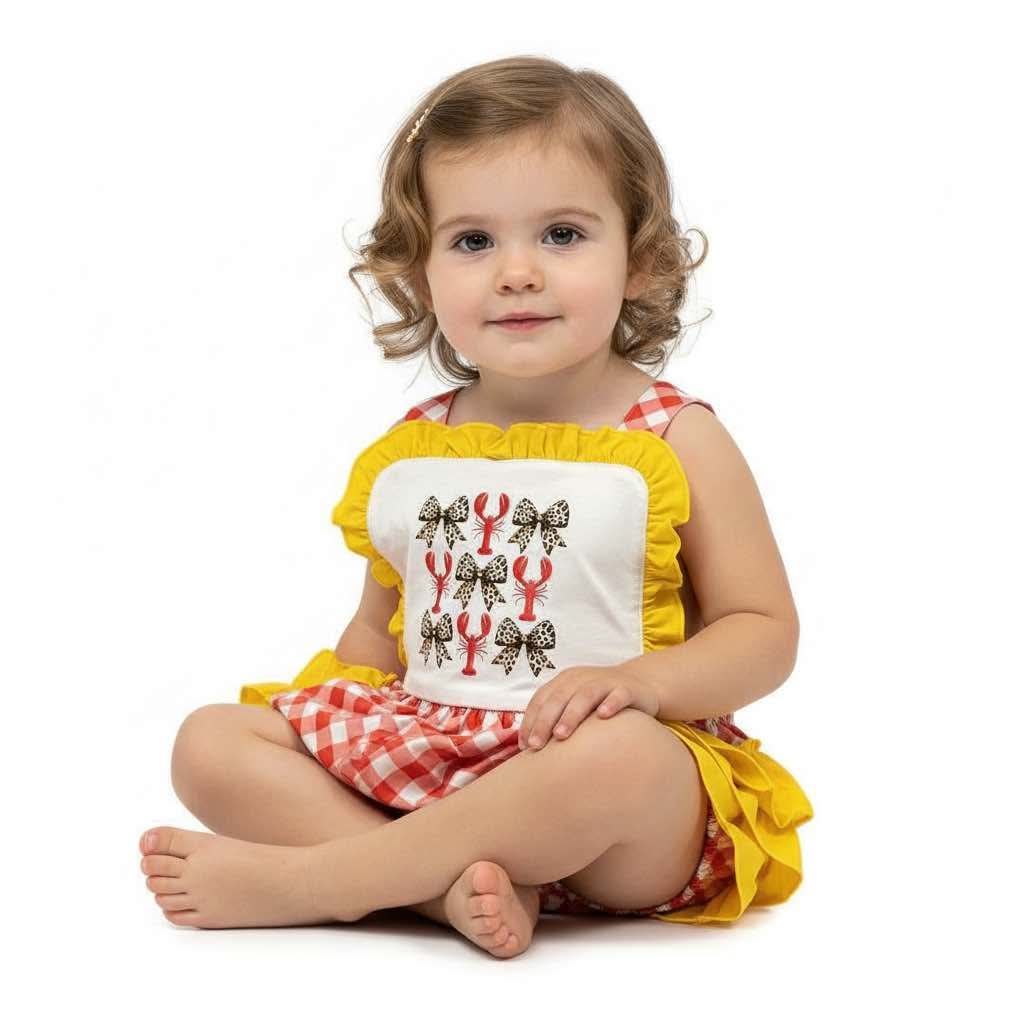 Crawfish bows Romper