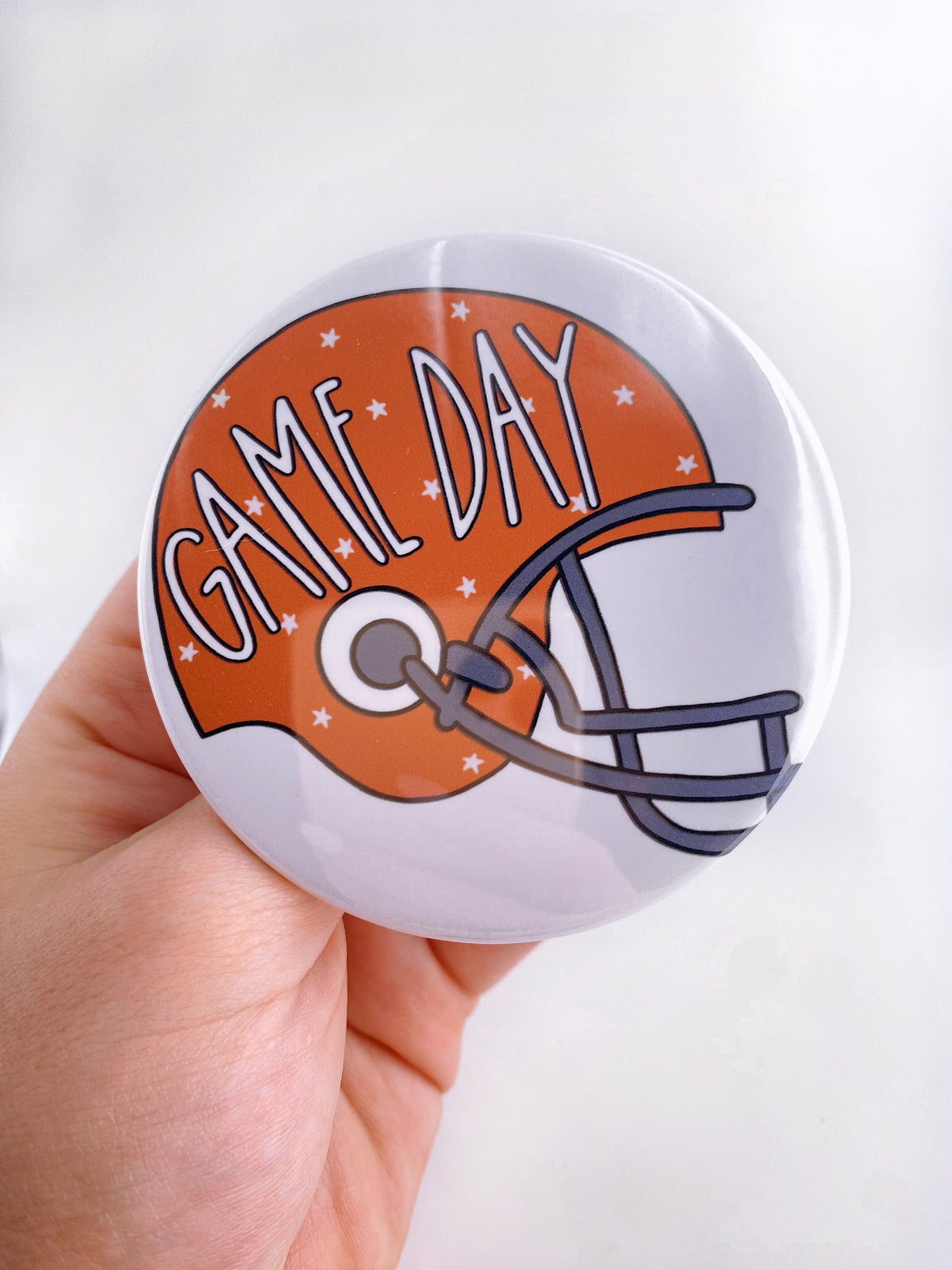 Game Day Helmet Button - Burnt Orange