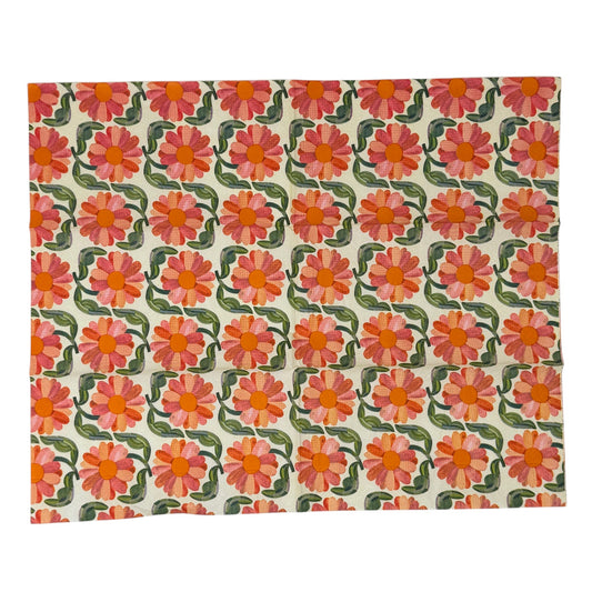 Retro Daisy Bloom Guest Decoupage Paper Napkins – Orange Pink Groovy Floral Vintage | Set of 2