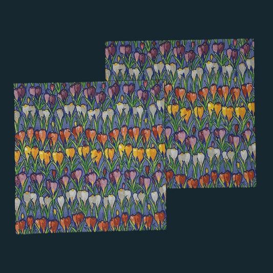 Crocus Tulip Flower Field Luncheon Decoupage Napkins – Spring Craft Paper for DIY Projects (Set of 2)