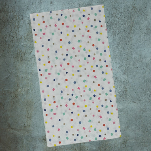 Decoupage Napkins Party Confetti Blue Yellow Purple Gold Guest Paper Crafts