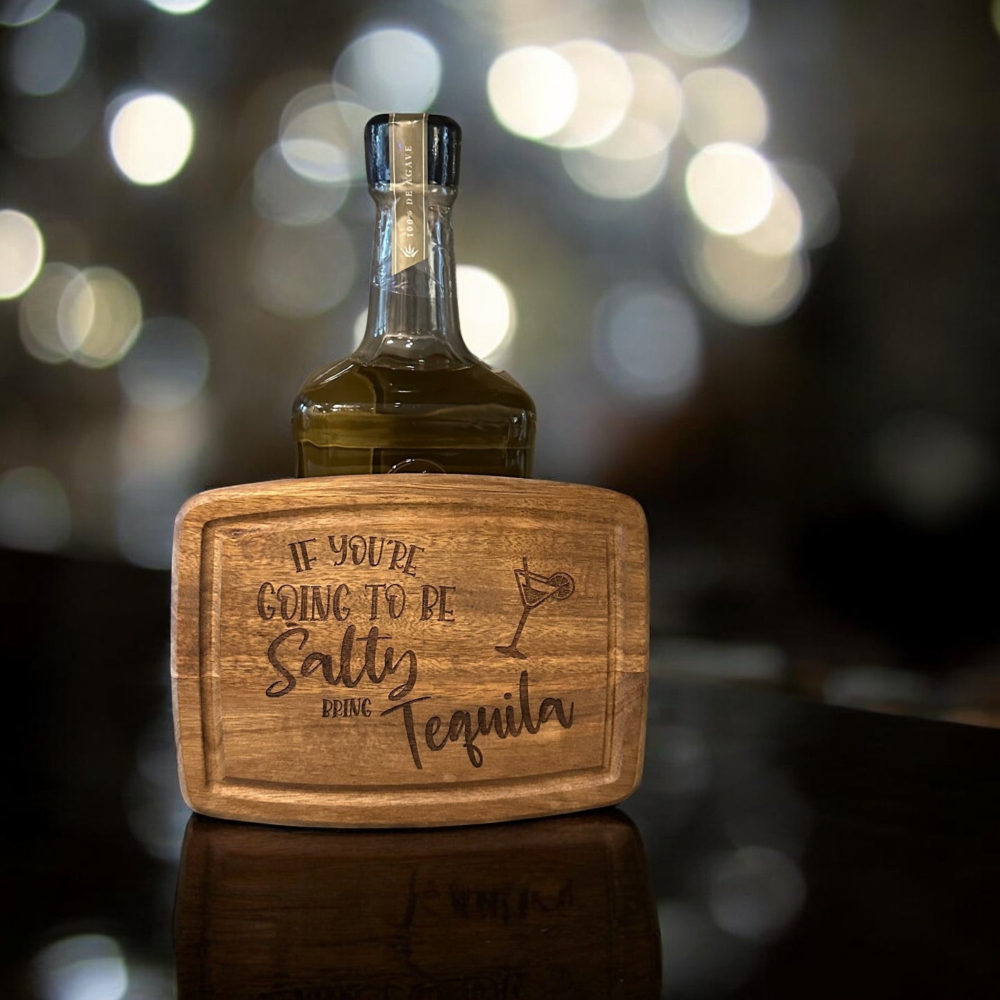 If You're Going to be Salty Bring Tequila Cocktail Bar Wood Cutting Board