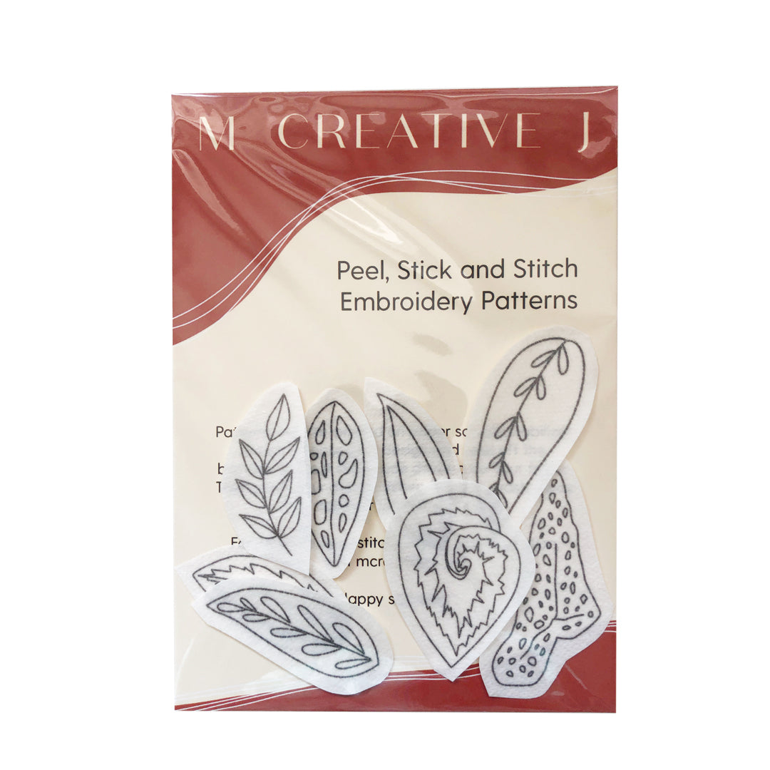Tropical Leaves - Peel Stick and Stitch Hand Embroidery Patterns