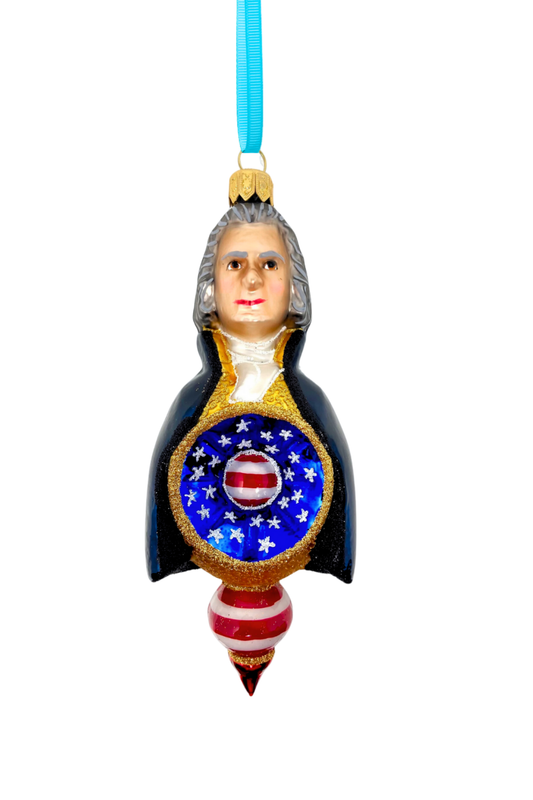 Thomas Jefferson Reflector Glass Ornament