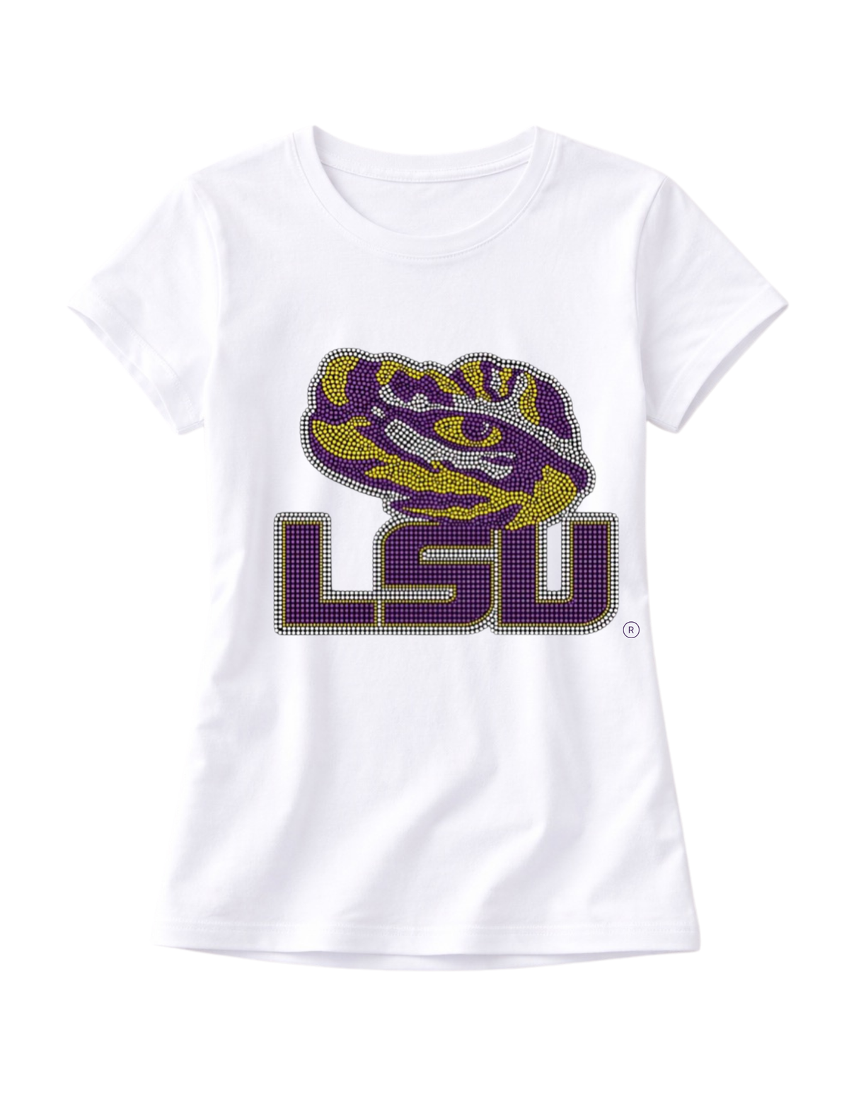 Louisiana State University Tiger Eye White Crewneck Short Sleeve T-Shirt