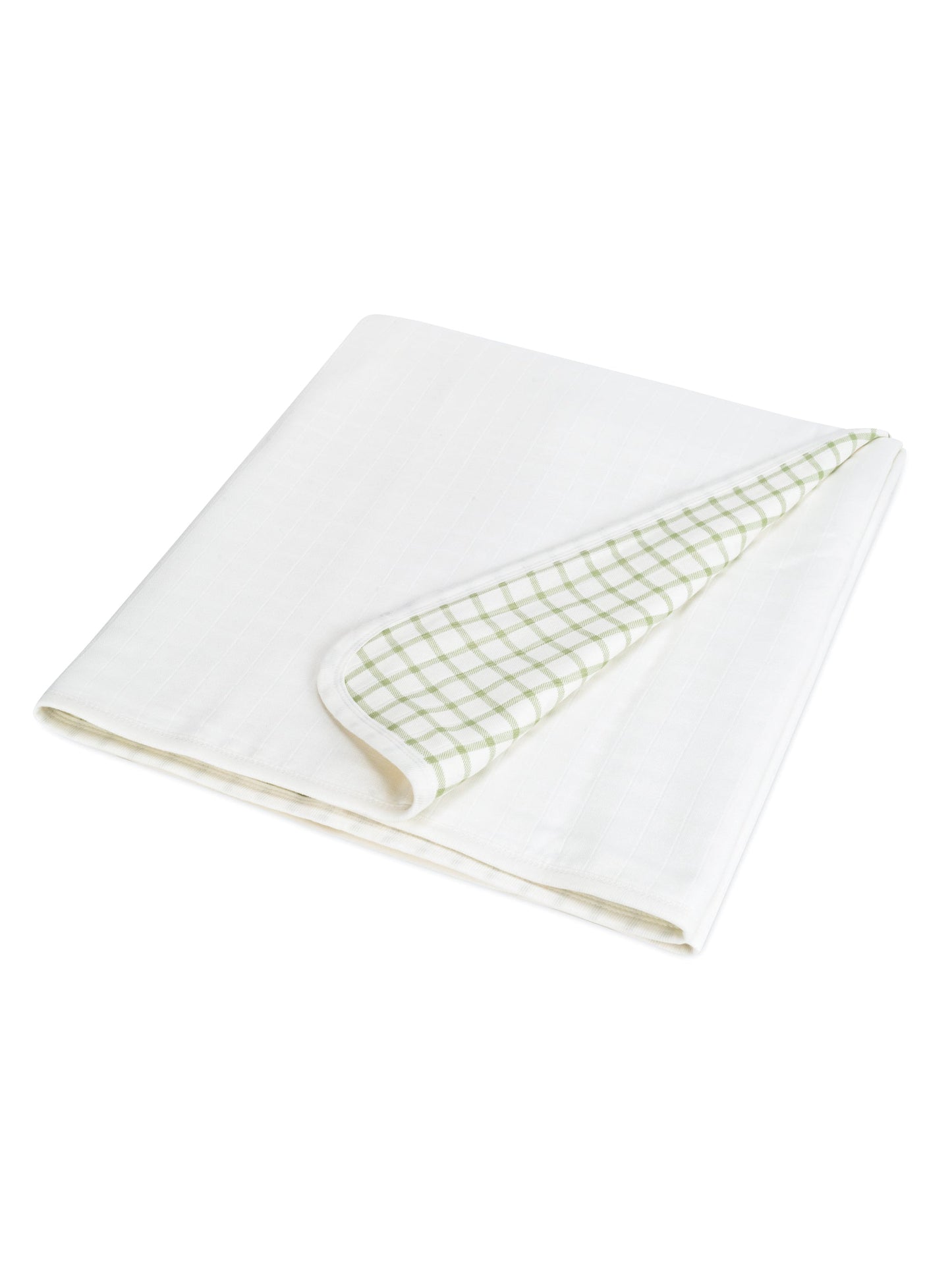 Muslin Blanket - Sage Windowpane / White
