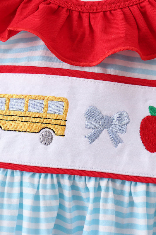 Blue Apple Pencil Embroidered Set