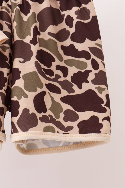 Camouflage duck applique Shorts Set
