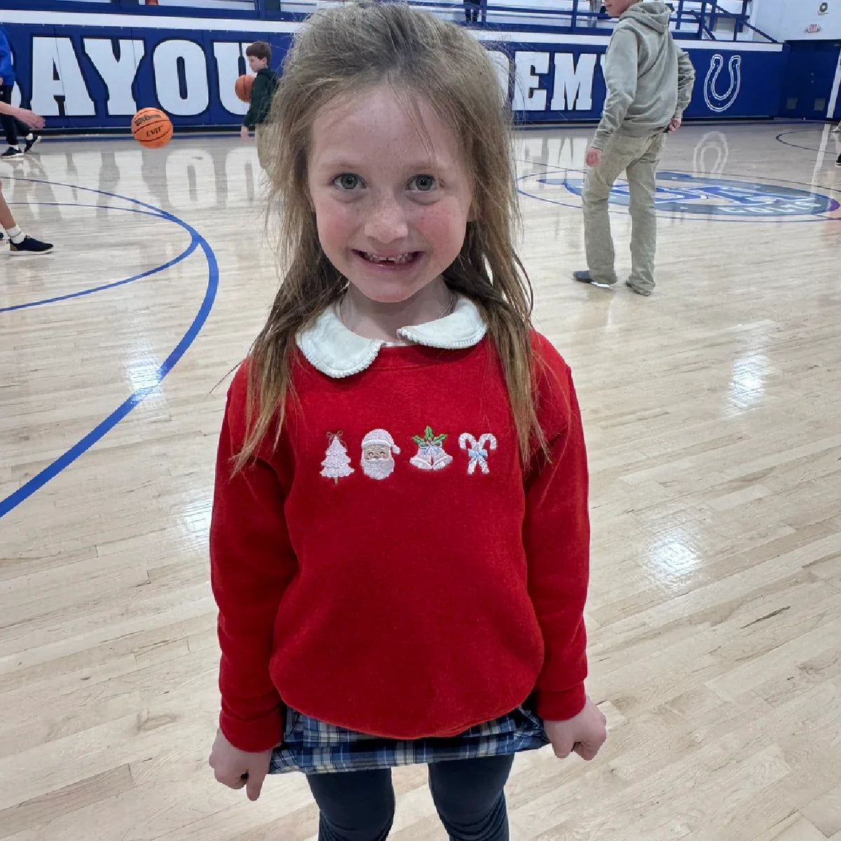 Pastel Christmas Embroidered Sweatshirt