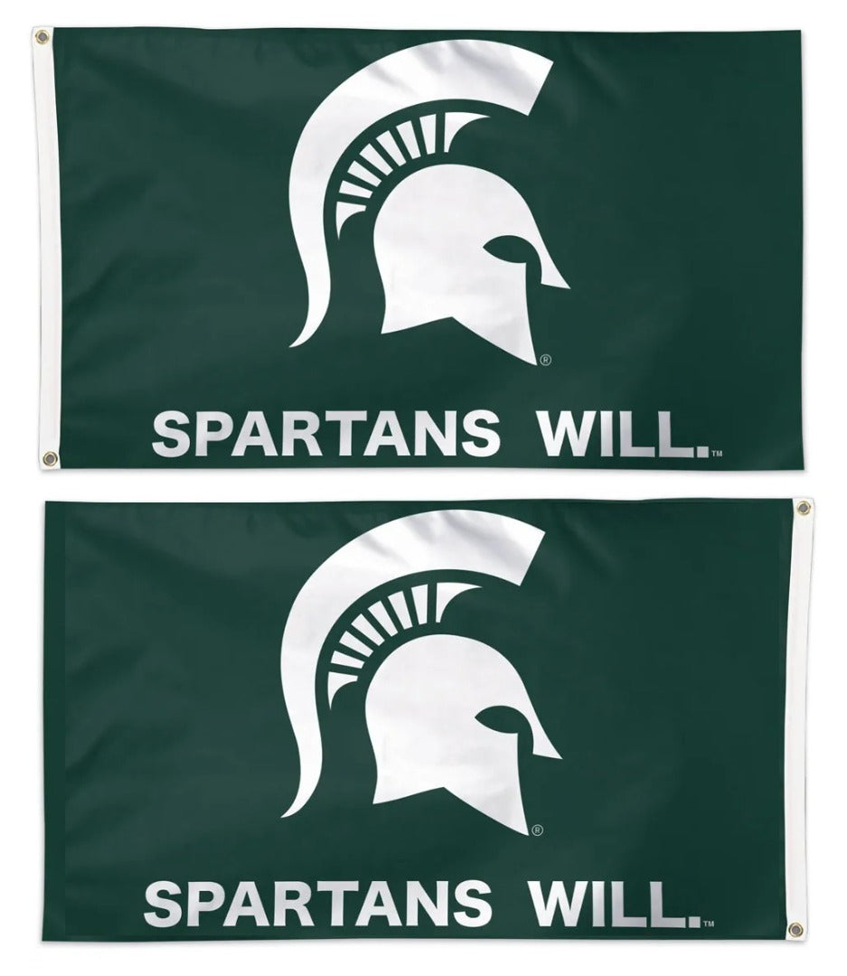Michigan State Spartans Will 2 Sided Flag