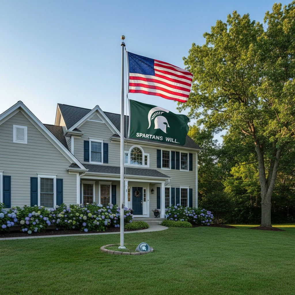 Michigan State Spartans Will 2 Sided Flag