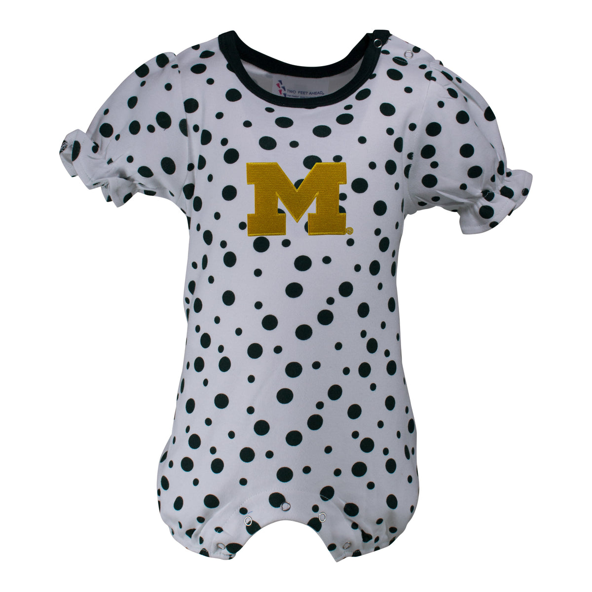 Michigan Polka Dot Girl's Romper