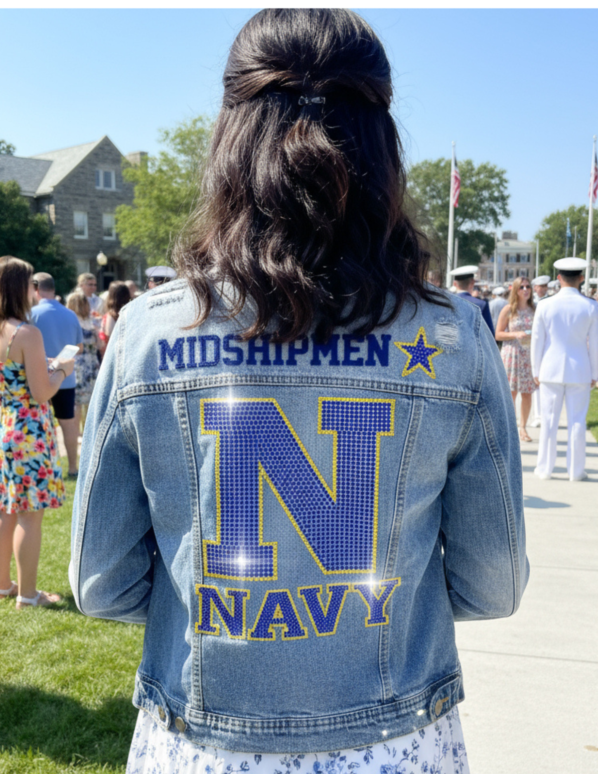 Game Day Jacket, Blue Denim, Naval Academy Midshipmen Navy N