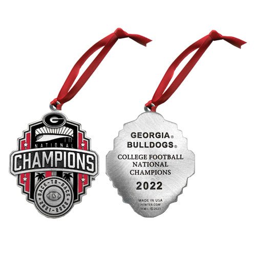 Georgia Bulldogs National Champions 2022 Back-to-Back Logo Ornament