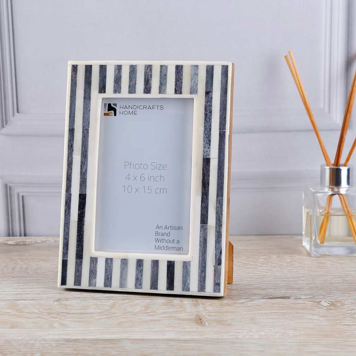 Picture Frames Kayala Saje Collection Bone Inlay, Grey-White, 4x6, 5x7 & 8x10