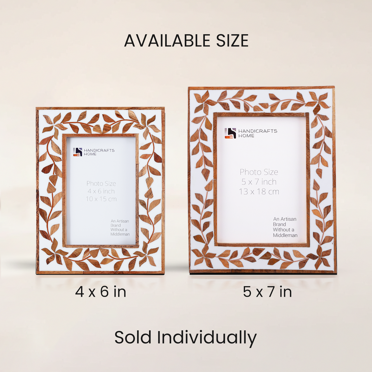 Wood Resin Inlay Botanical Photo Frame Alhambra 4x6 5x7