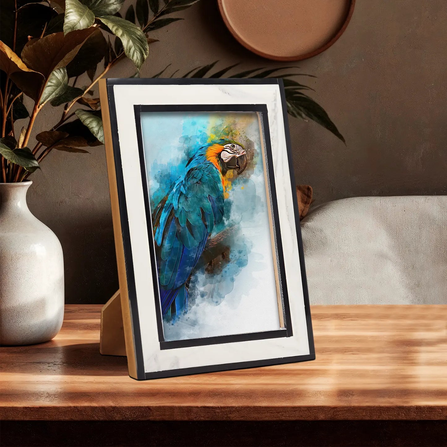 Black White Resin Inlay Picture Frame Layered Border 4x6 5x7