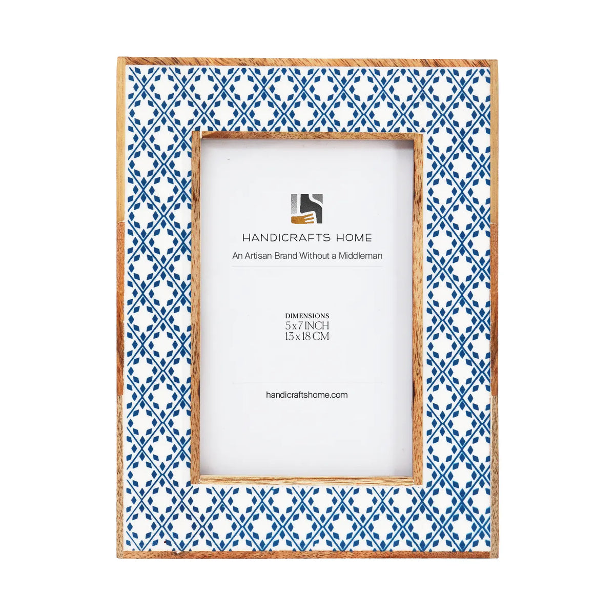 Rhythm Diamond Picture Frame Blue Resin Inlay 4x6 5x7 8x10