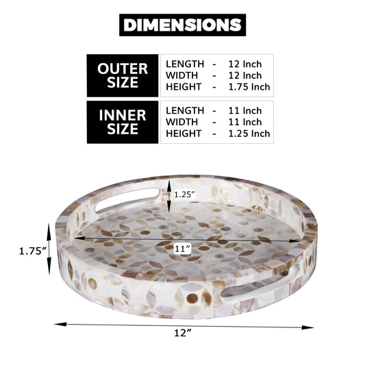 Decorative Tray Discovery Jewel Petit Mother of Pearl Inlay – 12" x 12"