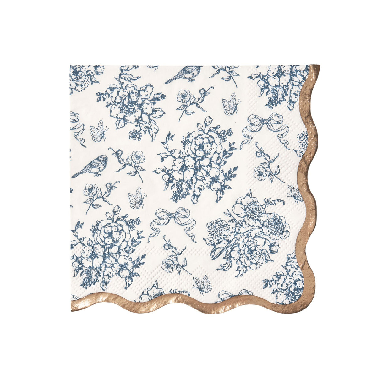 Hamptons Toile & Stripe Cocktail Napkins