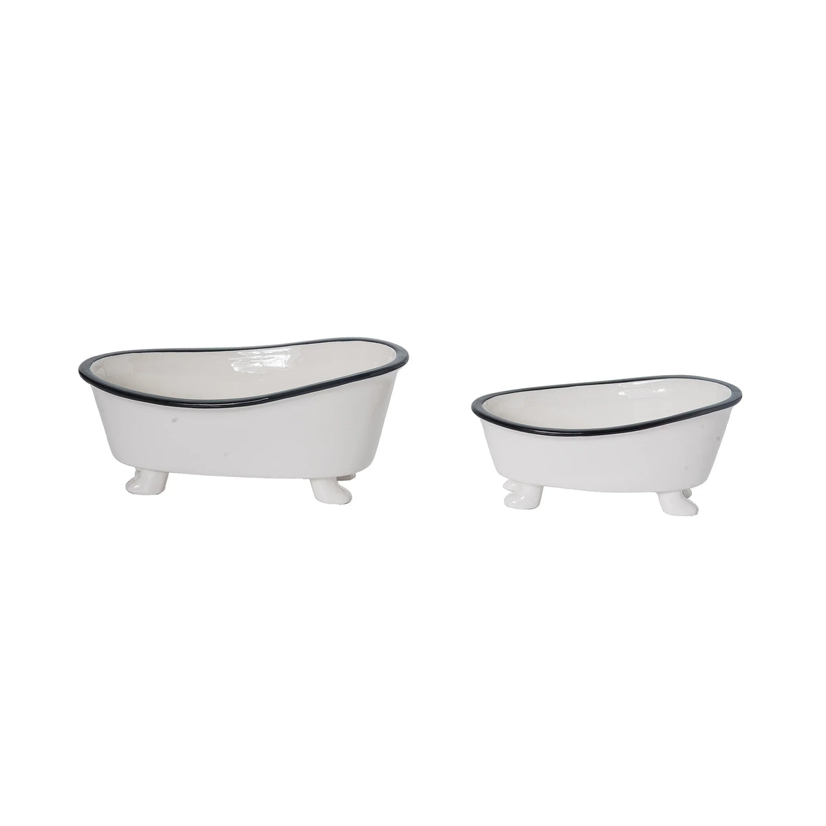 Ceramic Enamel Bathtub Planter & Soap Holder