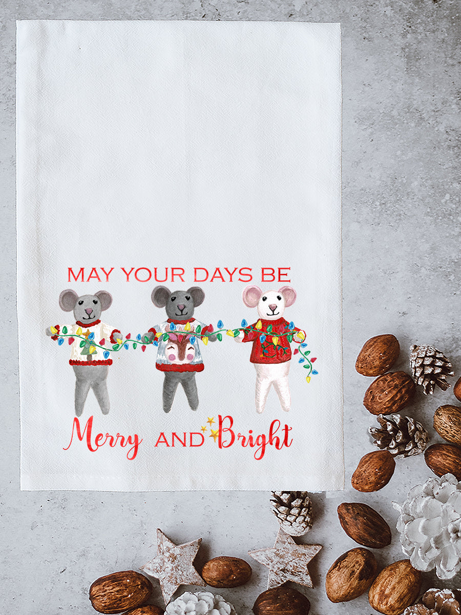 Mouse Merry and Bright Kitchen Towel