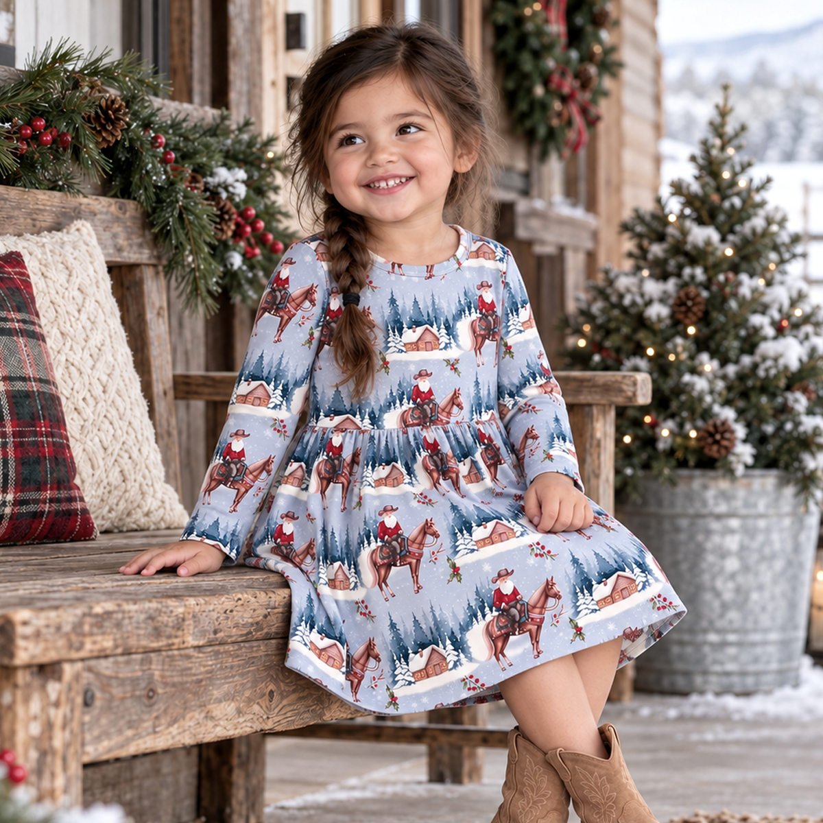 Cowgirl Christmas Bamboo Dress