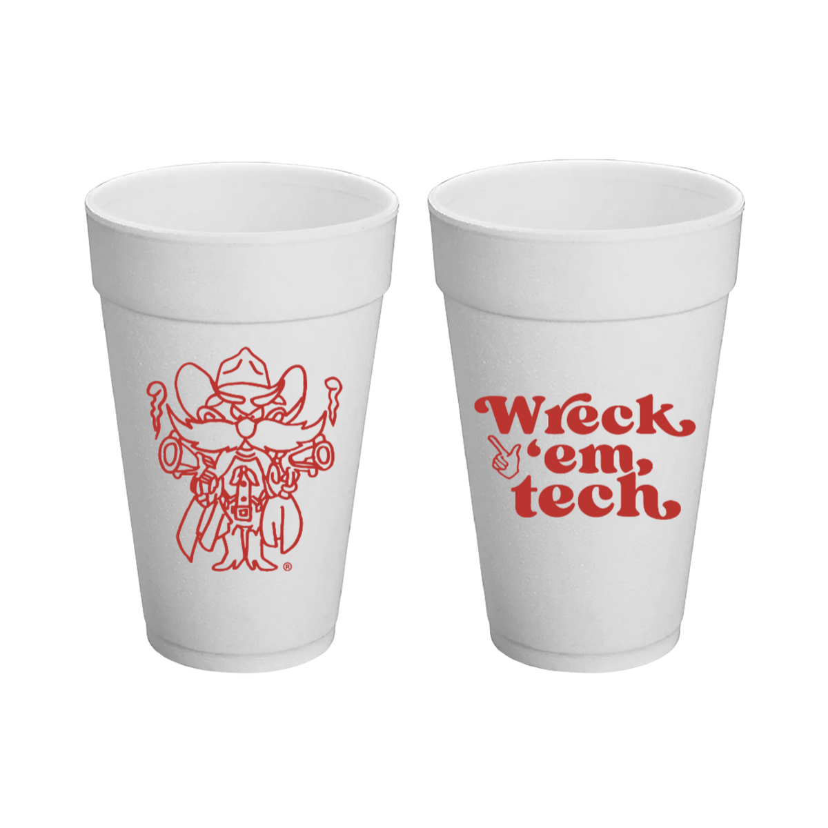 Texas Tech University - 20 oz Styrofoam Cups, Set of 8