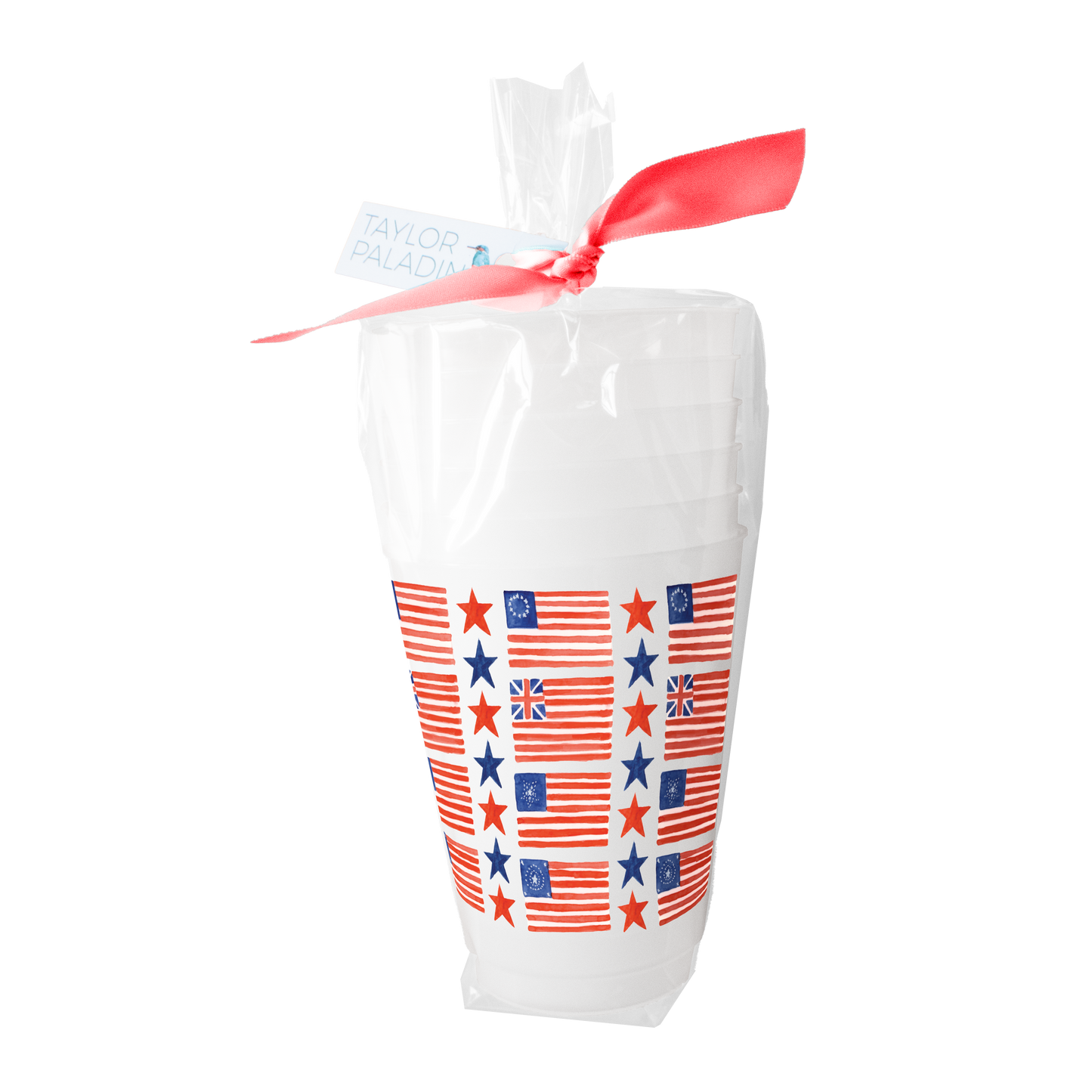 Vintage American Flag Frosted Cup