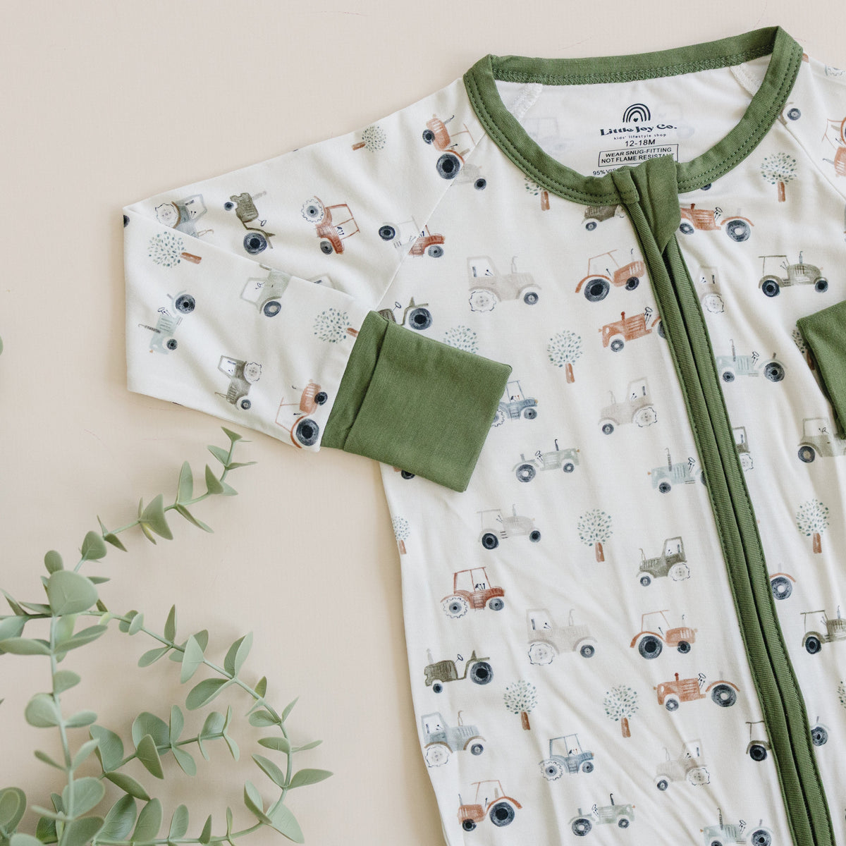 Tiny Tractors Bamboo Zippy Pajamas *12-18 & 18-24m left