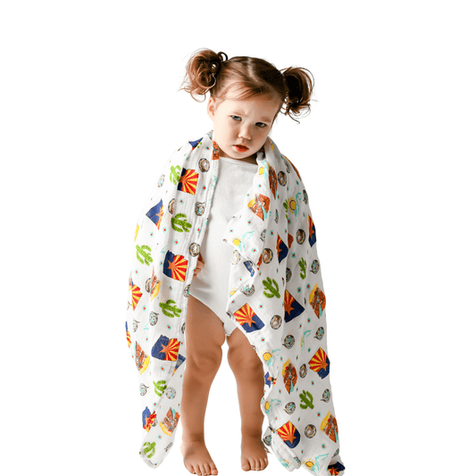 Arizona Baby Gift Set: Muslin Swaddle & Bib | Organic Cotton