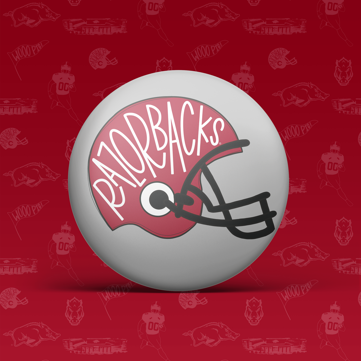 Razorbacks Helmet Button