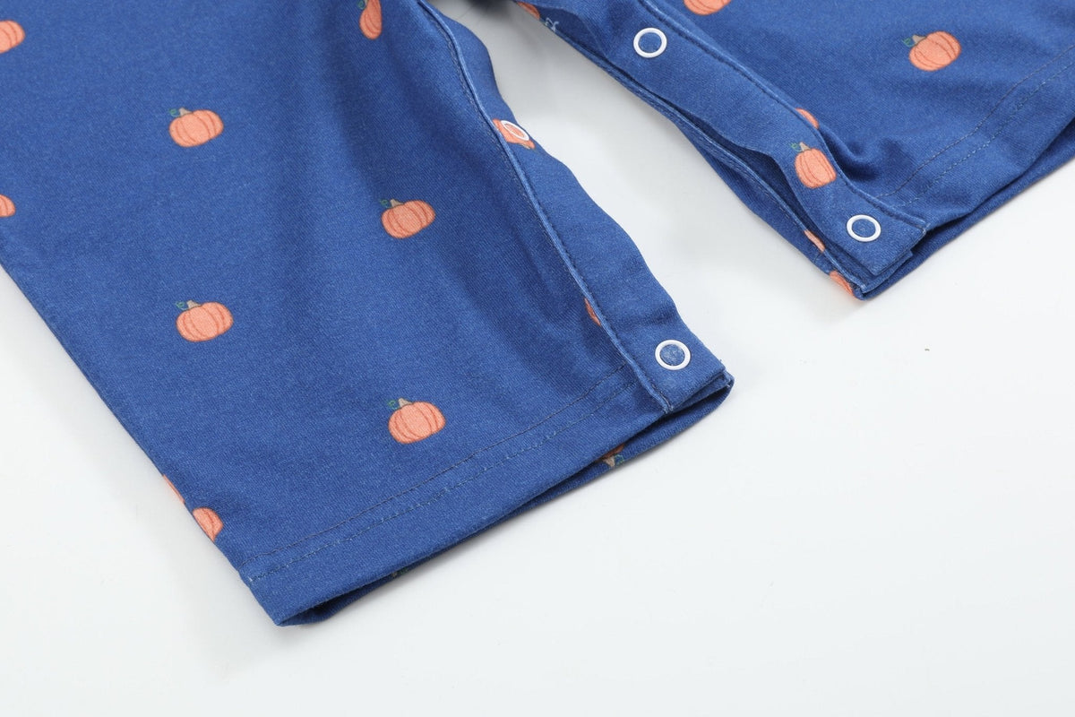 Blue Pumpkin Print Knit Smocked Longall