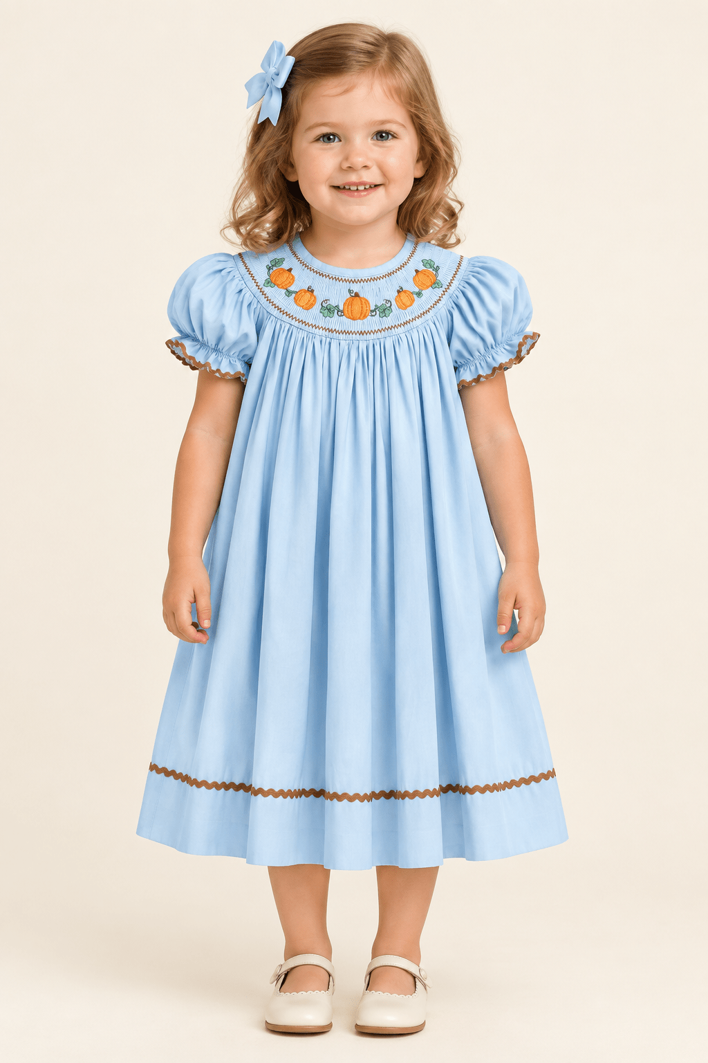Blue Pumpkin Smocked Bishop Dress for Girls