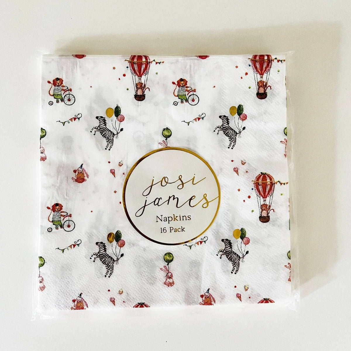 Carnival Circus Lunch Napkins with Gold Foil – 6.5" (16pcs)