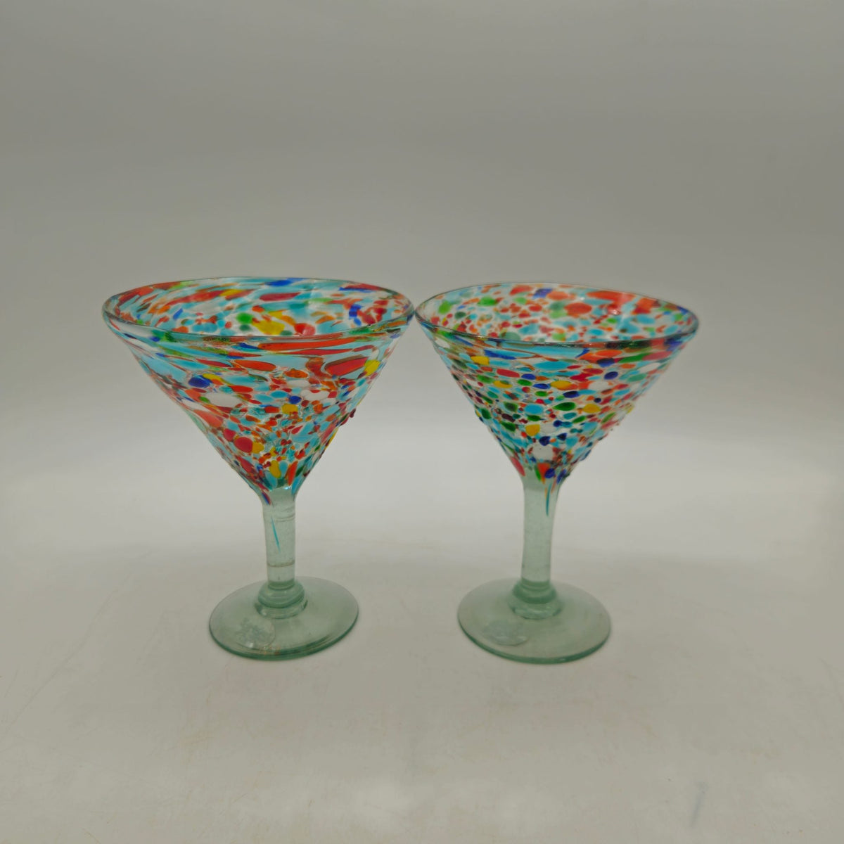Confetti Pebbled Martini Glass | Hand-Blown Mexican Barware