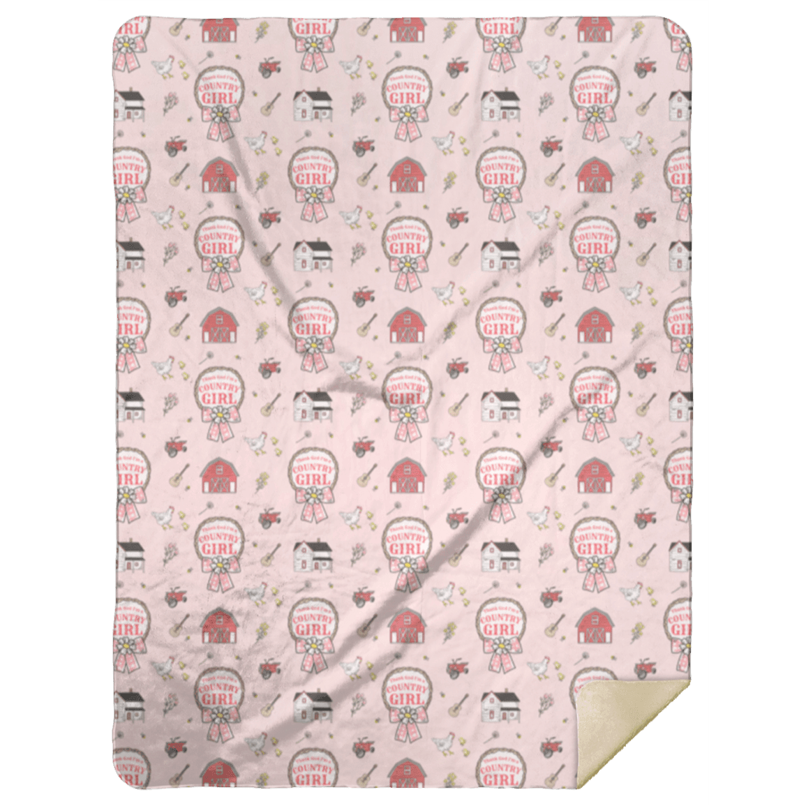 Country Girl Plush Throw Blanket 60x80 Cozy Hometown Comfort
