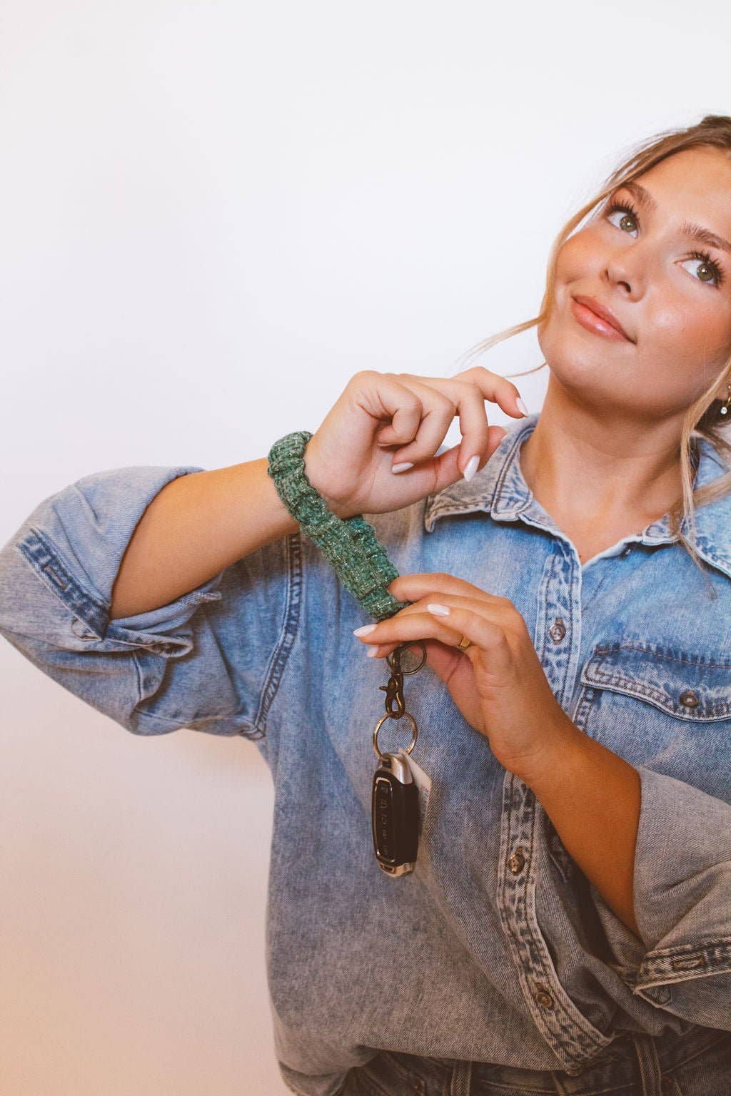 Green Knit Keychain