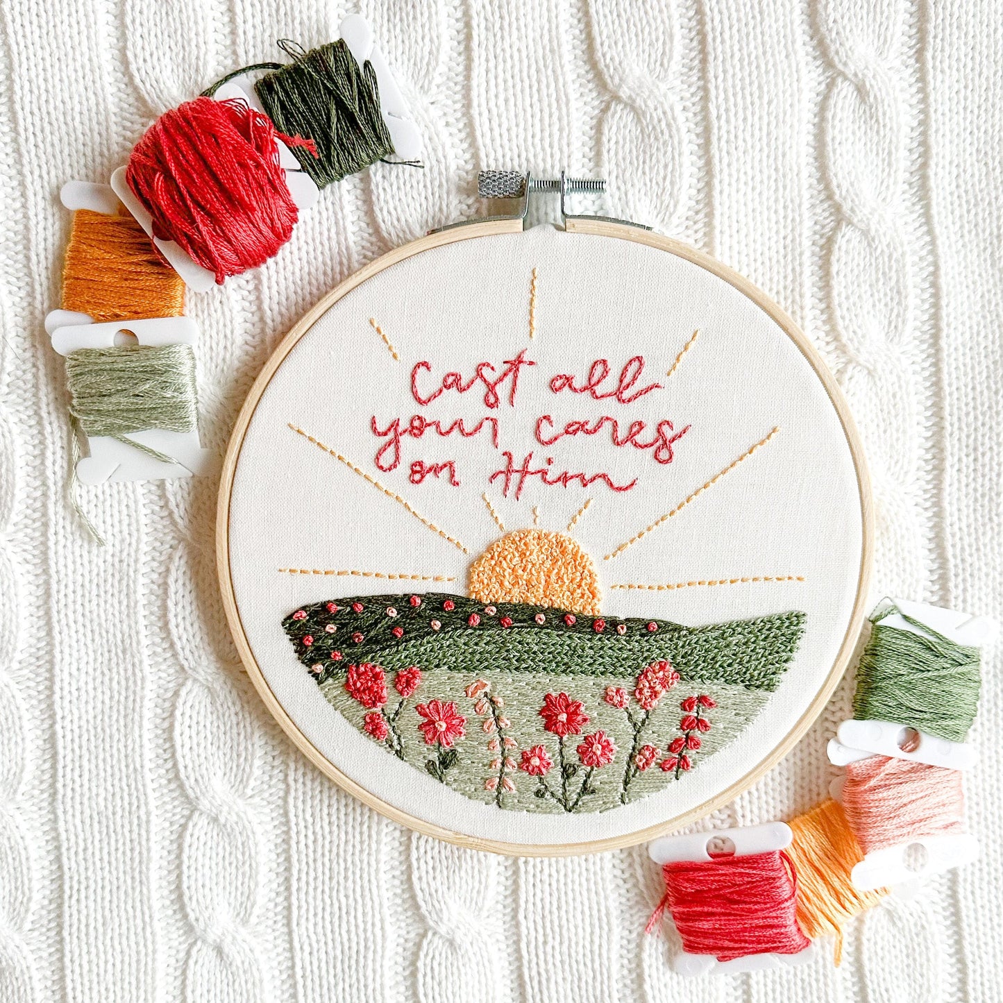 Cast All Your Cares Embroidery Kit