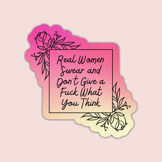 Real Women Swear Sticker