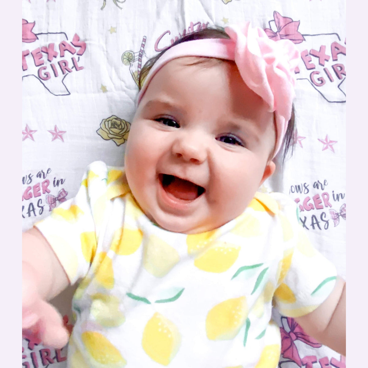 Texas Girl Gift Set: Muslin Swaddle & Bib | Organic Cotton