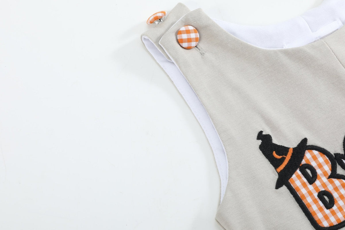 Halloween Gray Boo Applique Longall