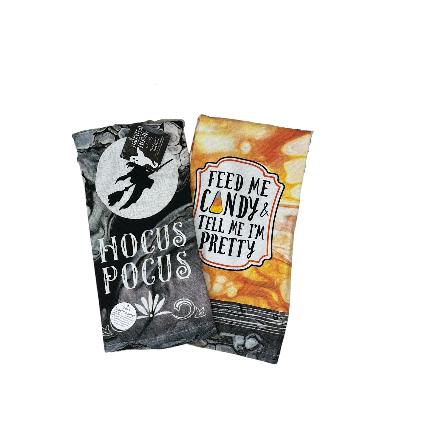 Spooky Halloween Kay Dee Cotton Kitchen Towel Bundles Sets of 2