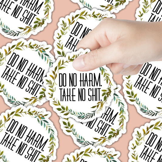 Do No Harm Take No Shit Sticker